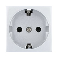 Ecoplast LK45 Розетка с з/к, со шторками глянцевая поверхность (серебристый металлик) 851103 фото