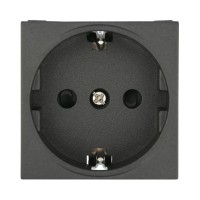 Ecoplast LK45 Розетка с з/к, со шторками матовая поверхность (черный бархат) 851408-1 фото