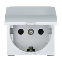 Ecoplast LK45 Розетка с з/к, шторками и крышкой (серебристый металлик) 851503-1 фото