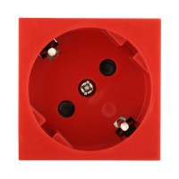Ecoplast LK45 Розетка с заземляющими контактами, с защитными шторками, 16 А, 250 В, под углом 45 градусов (красная) 851207-1 фото