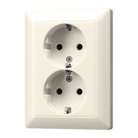 JUNG DIY EcoProfi Бежевая Розетка 2-ая с/з литая (моноблок) AS5020U/1 фото