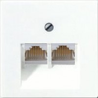 JUNG EcoProfi Белая Розетка комп(RJ45) 2-ая кат 5 (в сборе, без рамки) EPUAE8-8UPO/1WW фото