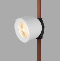 DK5541-WH+BK Поворотный трековый светильник Belty Spot со светодиодом d100mm H107mm 48V 12W 38° 3000K IP20 белый с черным алюминий DK5541-WH+BK фото