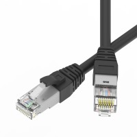 Патч-корд экранированный SLIM CAT6A S/FTP 4х2, 28 AWG, LSZH, чёрный, 0,3м RN6ASF4503BK-28 фото