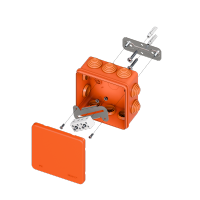 Коробка огнестойкая E45 100х100х50мм с клеммниками 4 полюса 0,5-6мм2 IP55 HF EKF plc-kmfr-100-406 фото