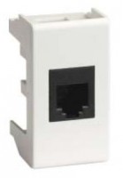 DKC Ком.роз. RJ45 кат.5e экран., 8P8C,  Viva, белая, 1мод 45048 фото
