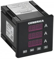 IEK GENERICA Амперметр цифр. щит. 3-ф. DO RS-485 72х72 LED IDA11-5-3-3-LED-G фото