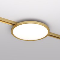 DK5763-SB Светильник для трека Shine, серия FLOW 3000 со светодиодом, D198*H27, 48V DC, 15W, RA≥90, 3000K, IP20, сатинированная латунь, алюмин DK5763-SB фото