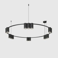 Denkirs DK4067-BK Подвесной светильник ORBIT, IP20, 15xGU10 LED до 15 Вт, черный матовый, алюминий DK4067-BK фото