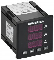 IEK GENERICA Амперметр цифр. щит. 3-ф. 72х72 LED IDA11-5-3-0-LED-G фото