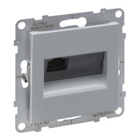 Legrand/Daccord SUNO Алюминий Информационная розетка одиночная RJ45 Кат.5е UTP 721350 фото