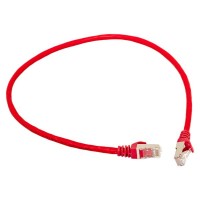 Патч-корд TERACOM CS Cat.6A экранированный S/FTP оболочка LSZH красный (0,5м) TRCS-6ASF-LSH-05M-RD фото