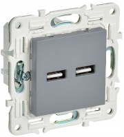 IEK SKANDY Серый Розетка USB A+A 3,1А SK-R15Gr SK-U21-D31-K03 фото