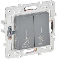 IEK SKANDY Серый Выключатель 2-клавишный с индикацией для отелей 10А SK-V16Gr SK-V20-2-10-K03 фото