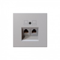 Jasmart FD Матовый белый (soft touch) Розетка RJ45 2-ая, 6 категория FD6108PWM фото