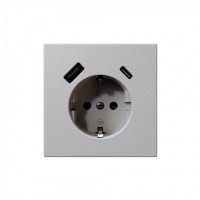 Jasmart FD Матовый белый (soft touch) Розетка с/з со шторками 16A c USB A+C 25W FD5501USB-25PWM фото