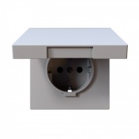 Jasmart FD Матовый белый (soft touch) Розетка с/з со шторками с крышкой 16A 250V~ FD5505PWM фото