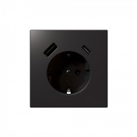 Jasmart FD Никель Розетка с/з со шторками 16A c USB A+C 25W FD5501USB-25NI фото