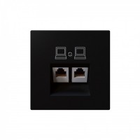 Jasmart FD Черный матовый (soft touch) Розетка RJ45 2-ая, 6 категория FD6108PBM фото