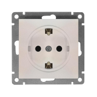 Розетка 1-м СП Афина 16А IP20 с заземл. механизм жемчуг A0028-OBr UNIVersal pe657670 фото