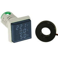 DMS-304 Цифровой LED многофункциональный измеритель AC 60-500В/2-100А/0-99Гц, AD16-22VAHZS, синий, установка на панель в отв d=22мм RUICHI pe438534 фото