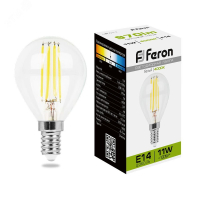Лампа светодиодная LED 11вт Е14 белый шар FILAMENT 38014 Feron pe801799 фото