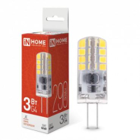 Лампа светодиодная LED-JC 3Вт капсульная прозрачная 4000К нейтр. бел. G4 290лм 12В 4690612036021 IN HOME pe575751 фото