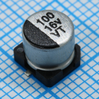 VT101M1CBKJ0605VBK Конденсатор алюминиевый электролитический 100мкФ ±20% 16В (6.3х5.4мм) для поверхностного монтажа 60мА 2000часов 105°С лента на катушке JWCO pe538889 фото