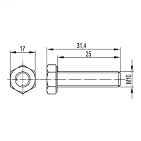 Болт с шестигранной головкой М10х25 (уп.50шт) CM021025 DKC pe665098 фото