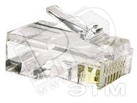 Разъем RJ45 8P8C кат.5E UTP PLUG-8P8C-U-C5-100 для ож и мж кабеля 49377 Hyperline pe577290 фото