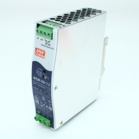 WDR-60-12 Преобразователь AC-DC на DIN-рейку 60Вт, выход 12В/0…5A, рег. вых=12…15В, вход 180…550V AC, 47…63Гц /254…780V DC, изоляция 3000В AC, в кожухе 32х125.2х102мм, -30…+85°С Mean Well pe407819 фото