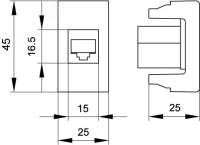 Розетка RJ-45 кат.6 Viva 1 модуль черный 45258 DKC pe821005 фото