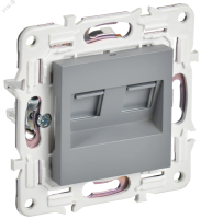 SKANDY Розетка компьютерная двойная RJ45 кат.5E SK-K03Gr серый IEK SK-K20-1-K03 IEK pe796942 фото