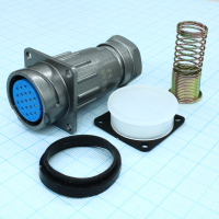FQ24-19ZPK-12 Блочная розетка с патрубком для кабеля, 19 контактов POL-SUN pe406030 фото