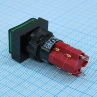 D16LAT1-2ABKG D16LAT1-2ABKG, Переключатель кнопочный с фиксацией 250В/5А LED подсветка 24В DECA pe440590 фото