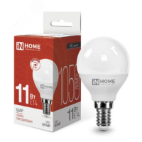 Лампа светодиодная LED-ШАР-VC 11Вт шар 4000К нейтр. бел. E14 1050лм 230В 4690612020594 IN HOME pe576270 фото
