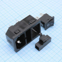 L-KLS1-AS-303-4-A1.0 Разъем питания блочный 250 VAC С14 (вилка) с предохранителем и выключателем KLS pe1067279 фото