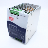 WDR-480-48 Преобразователь AC-DC на DIN-рейку  480Вт, вход 180…550V AC, 47…63Гц /254…780V DC, выход 48В/0…10A, рег. вых=48…55В, изоляция 3000В AC, в кожухе  85.5х125.2х128.5мм, -30…+70°С Mean Well pe381967 фото