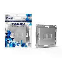 Розетка компьютерная 2-м СП Pixel RJ45 кат.5E механизм алюм. TKE-PX-RC2-C03 TOKOV ELECTRIC pe680208 фото