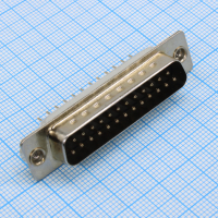 DS1034-25MBNSI26 Разъем D-Sub, вилка 25 контактов прямая на плату, черный изолятор, CS Type 4.0мм CONNFLY pe391184 фото