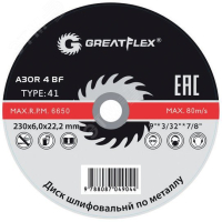 Диск шлифовальный по металлу GREATFLEX Т27-125 х 6.0 х 22 мм, класс Master 40015т FIT pe801297 фото