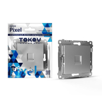 Розетка компьютерная 1-м СП Pixel RJ45 кат.5E механизм алюм. TKE-PX-RC1-C03 TOKOV ELECTRIC pe680209 фото
