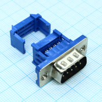 DS1036-09MPU2PX-YT Разъем D-Sub IDC, вилка 9 контактов на плоский кабель с защелкой, синий изолятор CONNFLY pe317969 фото