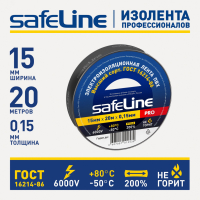 Изолента ПВХ черная 15мм 20м Safeline 9360 Росэл pe829714 фото