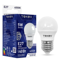 Лампа светодиодная 5Вт G45 4000К Е27 176-264В TKE-G45-E27-5-4K TOKOV ELECTRIC pe576018 фото