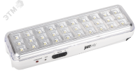 Фонарь-светильник аккумуляторный Accu9-L30-wh аварийный 30SMD яркий 300лм 2ч/эконом 90лм 6ч 220В аккум. Li-ion 3.7В 1.2А.ч бел. 5024533 Jazzway pe579346 фото