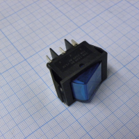 IRS-202-2A7-BL/B Переключатель ON-ON с подсветкой 15A 250VAC плоская кнопка синяя Jietong pe124946 фото