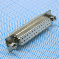 DS1034-25FWNSI15 Разъем D-Sub, розетка 25 контактов прямая на плату, белый изолятор, CC Type 5.8мм CONNFLY pe391187 фото
