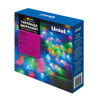 Гирлянда светодиодная ULD-D50 8M/С08 IP44 MULTI Дюралайт 8м с контроллером разноцвет. свет. провод бел. Uniel UL-00008571 Uniel pe804372 фото