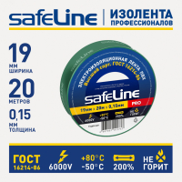 Изолента ПВХ зеленая 19мм 20м Safeline 9370 Росэл pe829716 фото